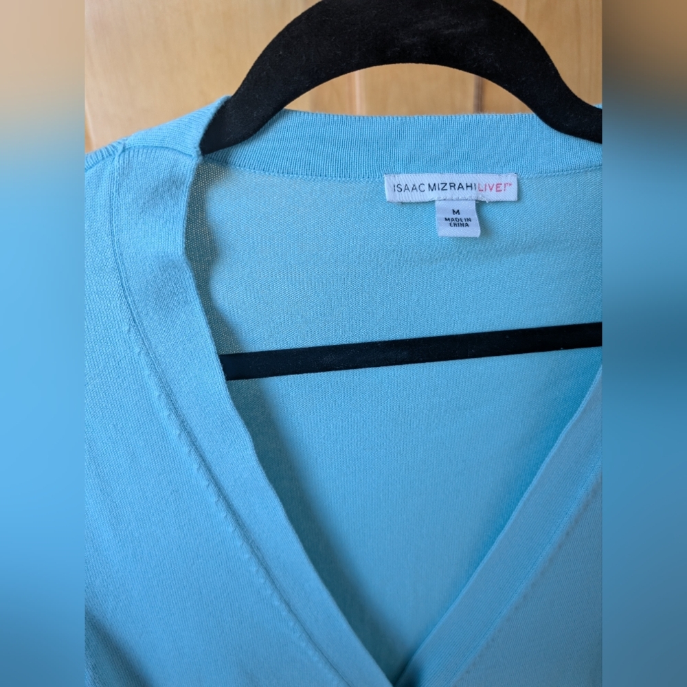 Isaac Mizrahi Blue Ombre Cardigan - Picture 2 of 7